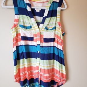 Maeve multicolor striped tank blouse